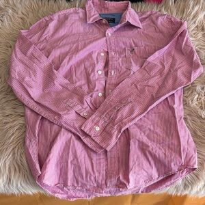 American Eagle Outfitters Pink Striped Button Down Shirt